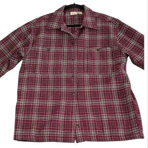 VTG Woolrich USA Women's Red Plaid Button Down Shirt Size M
